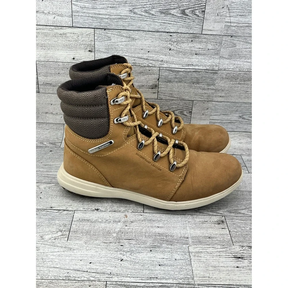 Helly Hansen Women Waterproof Leather Ankle Boots Tan Brown Hiking Sz US 7 EU 38